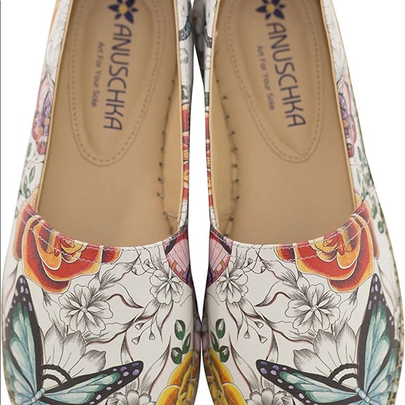 NEW Anuschka Floral Paradise Leather Platform Espadrille Loafer |Memory foam - Picture 4 of 7